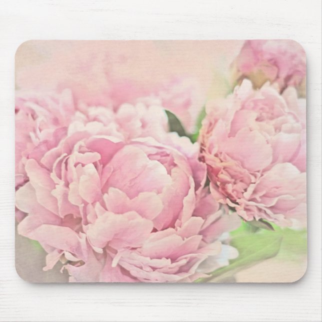 Pink Peonies Mouse Mat (Front)