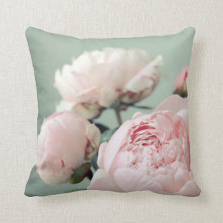 Pink Peonies on blue Pattern - 19277 Cushion