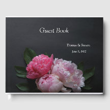 Pink peonies on dark background wedding