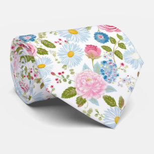 Pink Peonies Pattern Tie