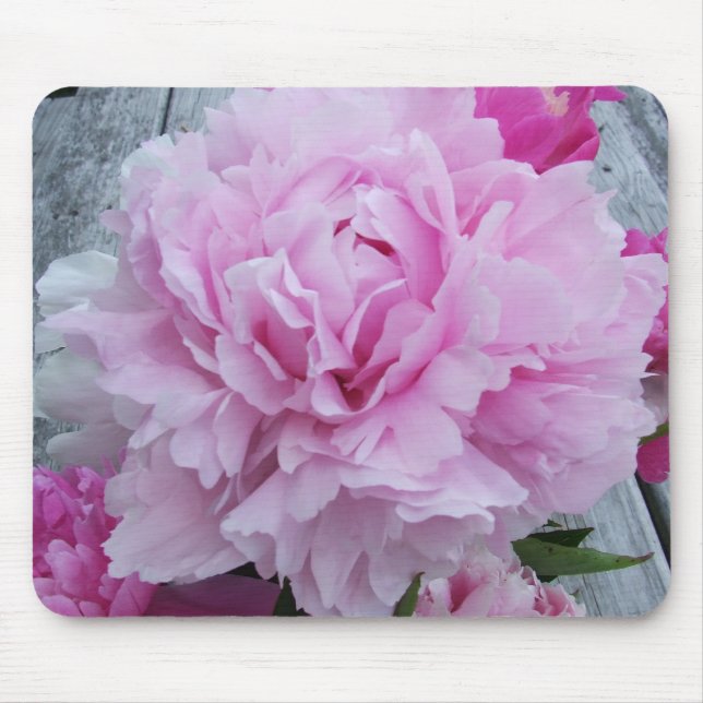 Pink Peonies / Peony Flower Mouse Mat (Front)