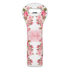 Pink Peonies Personalised Monogram | Wine Tote