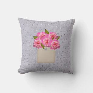 Pink Peonies Pillow