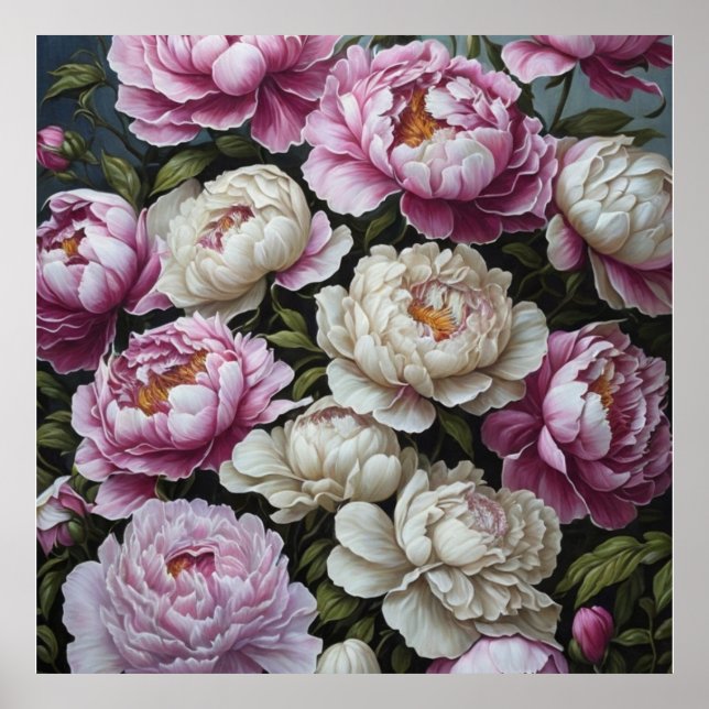 Pink peonies poster (Front)