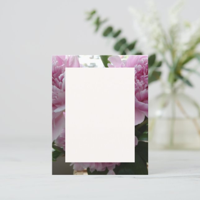 Pink Peonies Stationery Sheet (Standing Front)