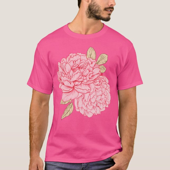 Pink Peonies T-Shirt (Front)