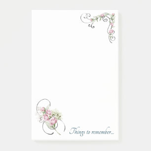 Pink Peonies Things to Remember Notes