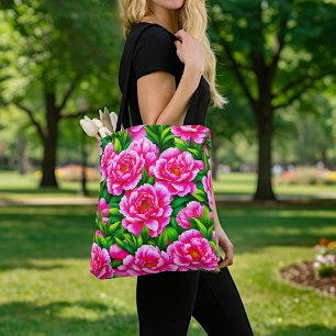 Pink Peonies Tote Bag