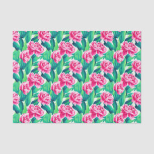 Pink Peonies Watercolor Print Tissue Paper