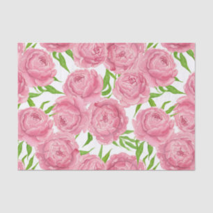 Pink peonies watercolor tissue paper