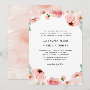 Pink Peonies Wedding Invitation Suite
