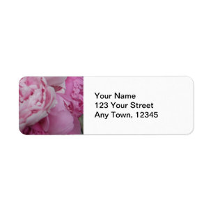 Pink Peonies Wedding Return Address Label