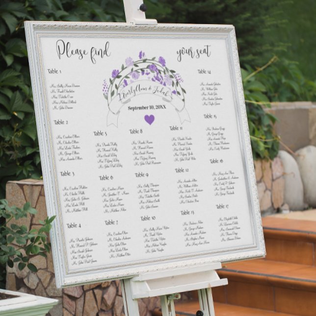 Pink Peonies Wedding Seating Chart 17 Tables (Creator Uploaded)