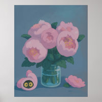 Pink Peonies with Hidden Cat Eyes