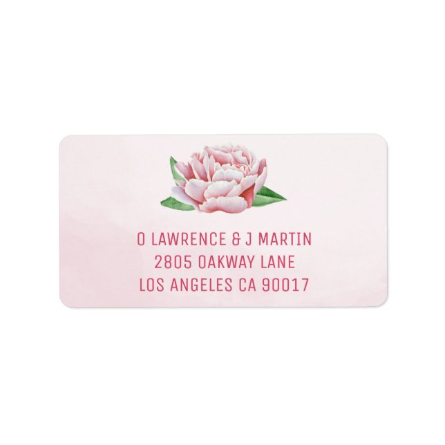 Pink Peony Address Labels (Front)