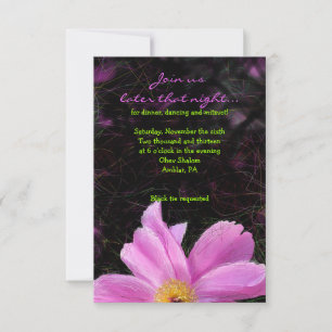 PINK PEONY Bat Mitzvah Reception Card