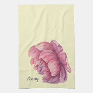 Pink Peony Big Bloom Tea Towel