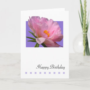 Pink Peony Birthday Greeting Card