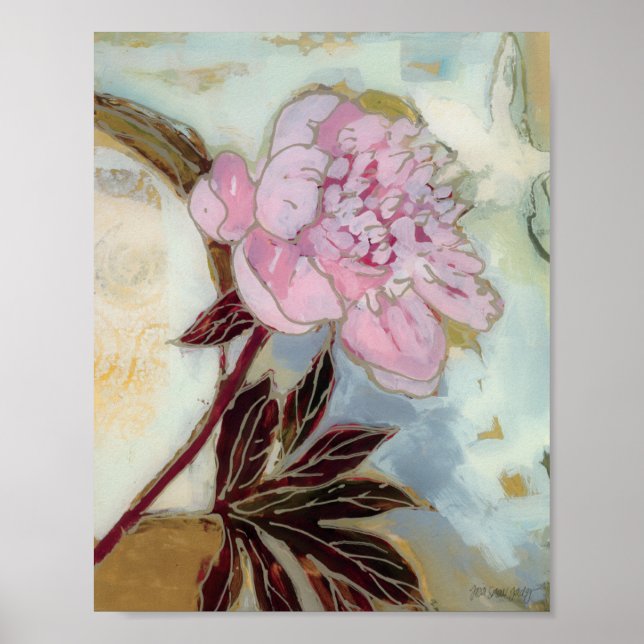 Pink Peony Blossom Poster (Front)