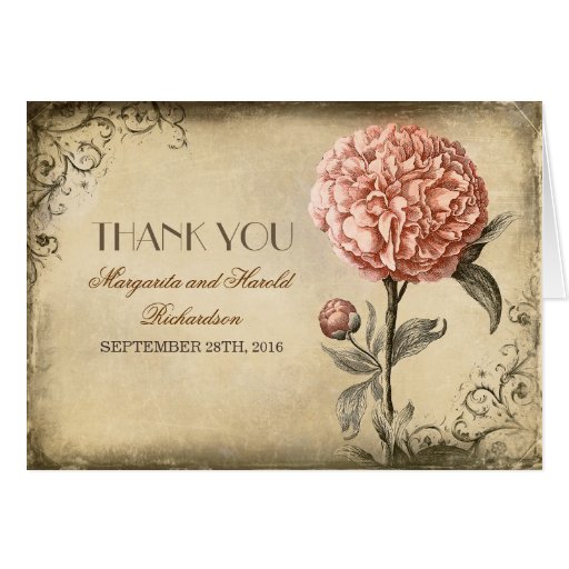 Vintage Wedding Thank You Cards 1