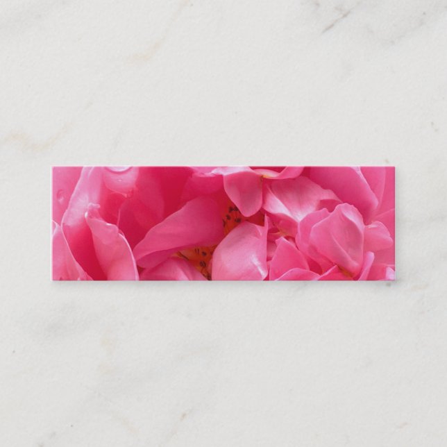 Pink Peony Bookmark Business Card (Front)