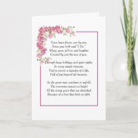 Pink Peony Border With Anniversary Poem
