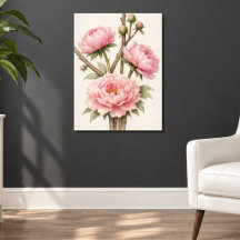 Pink Peony Botanical