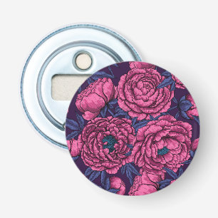 Pink peony bouquet bottle opener