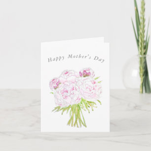 pink peony bouquet Mother's Day  Card