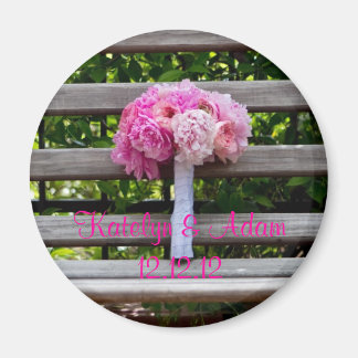 Pink Peony Bridal Bouquet Magnet