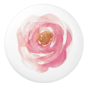 Pink peony Ceramic Drawer Pull