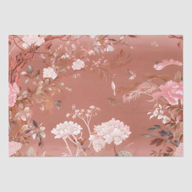 Pink Peony Chinoiserie Tissue Paper (Front)