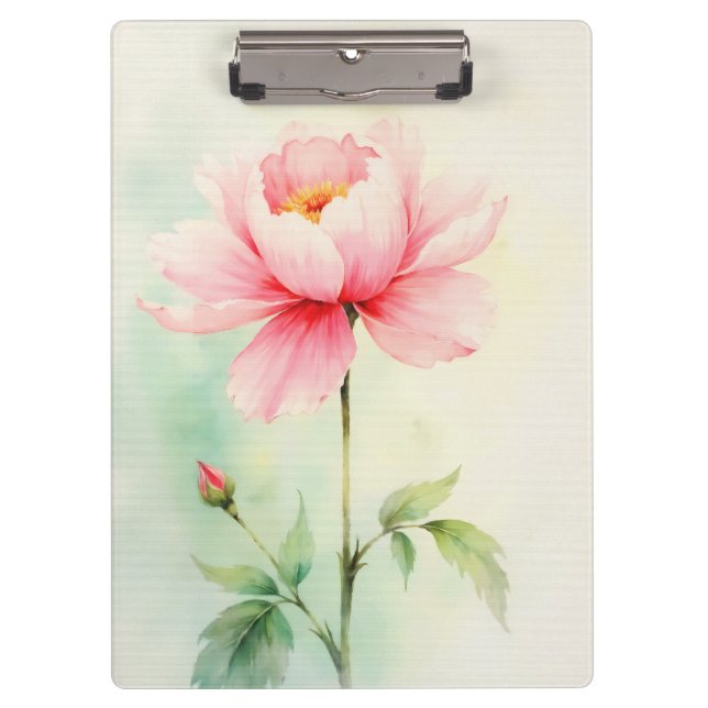 Pink Peony Clipboard (Front)