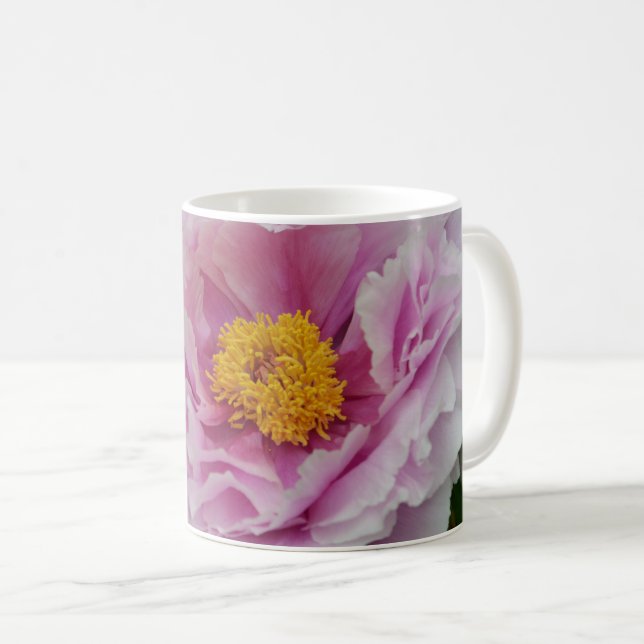 Pink Peony Coffee Mug (Front Right)