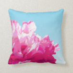 Pink Peony Cushion<br><div class="desc">A pretty,  pink peony on a fading sky blue background.</div>