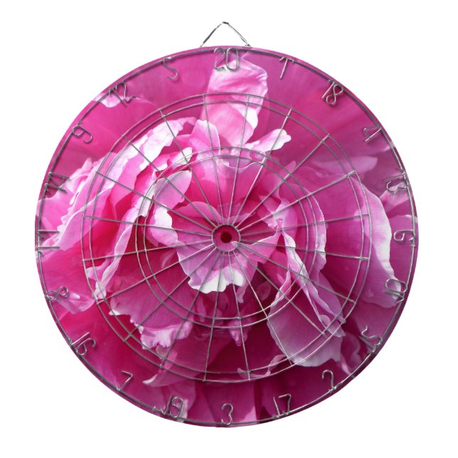 Pink Peony Dartboard (Front)