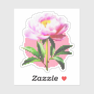 Pink Peony Dot Mosaic Flower