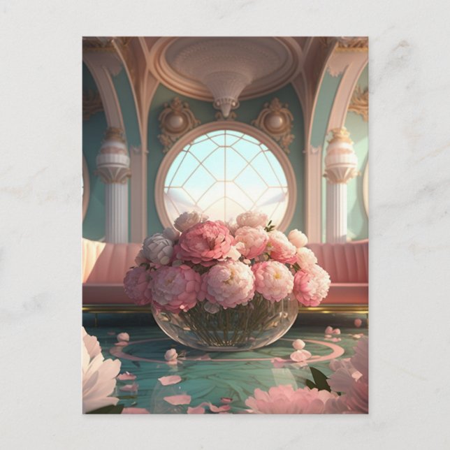 Pink peony dream room postcard (Front)