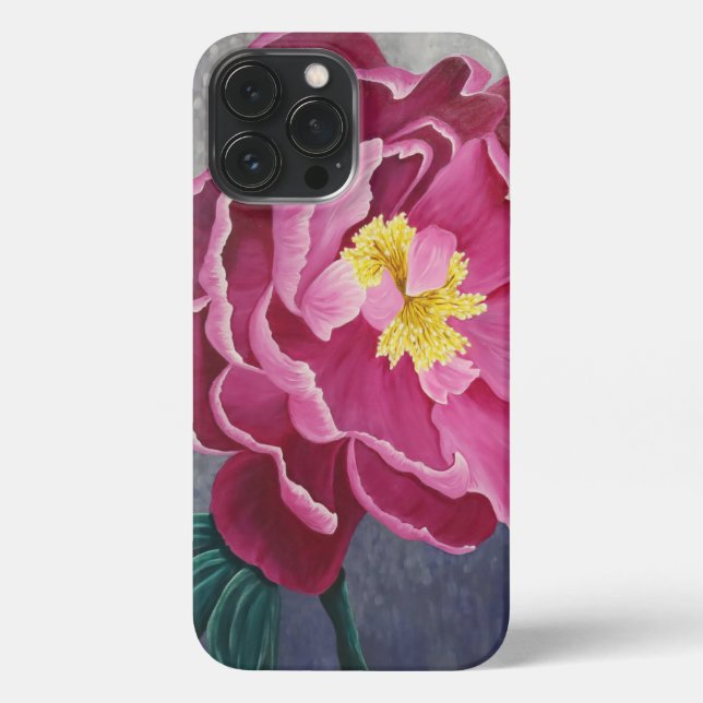 Pink Peony Fine Art iPhone Case (Back)