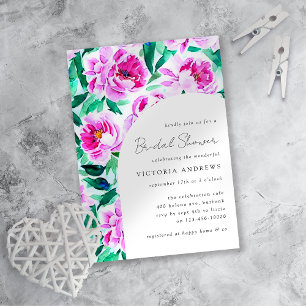 Pink Peony Floral Bridal Shower Invitation