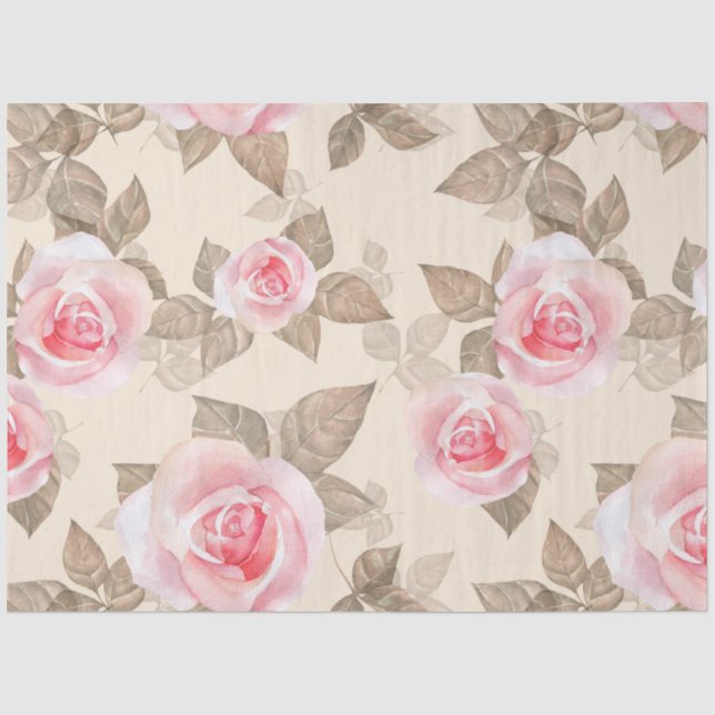 Pink peony floral decoupage  tissue paper (Front)
