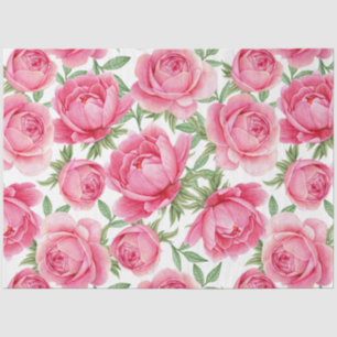 Pink peony floral decoupage tissue paper