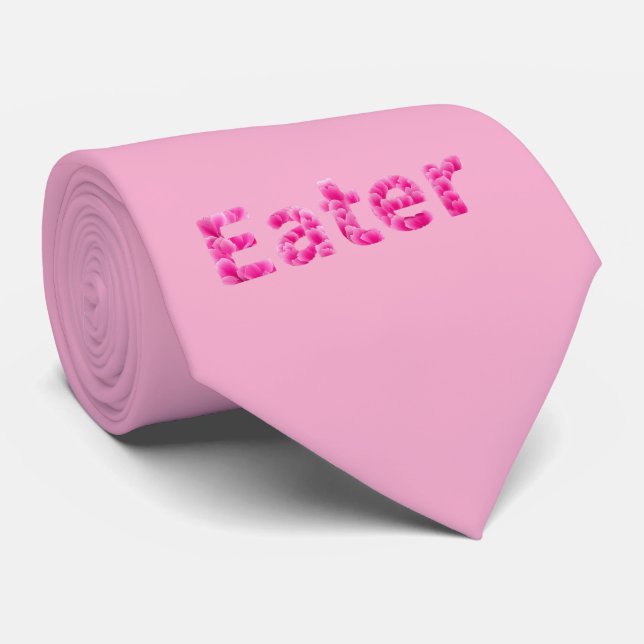 Pink Peony Floral Eater Tie (Rolled)