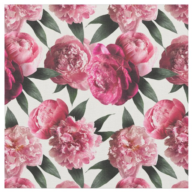 Pink Peony Floral Fabric (Close Up)