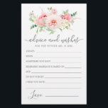 Pink Peony Floral Greenery Advice and Wishes Card<br><div class="desc">A beautiful pink peony floral arrangement tops this Advice and Wishes card. If you need more matching products please message me.</div>