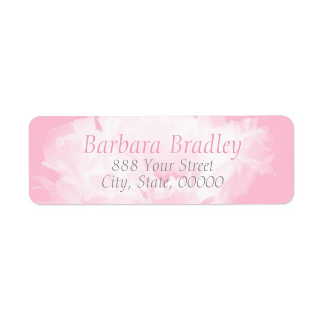 Pink Peony Floral Pattern 1 Return Address (Front)