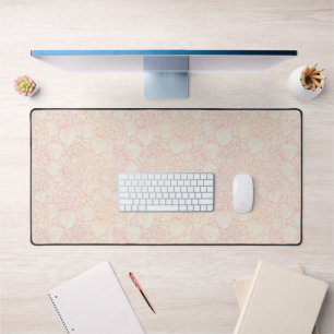 Pink Peony Floral Pattern Desk Mat