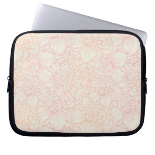 Pink Peony Floral Pattern Laptop Sleeve