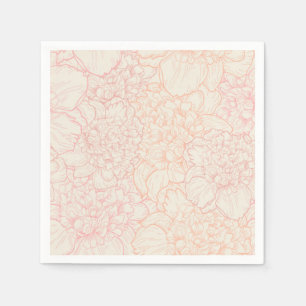 Pink Peony Floral Pattern Napkin