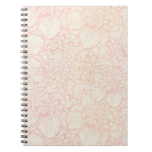Pink Peony Floral Pattern Notebook
